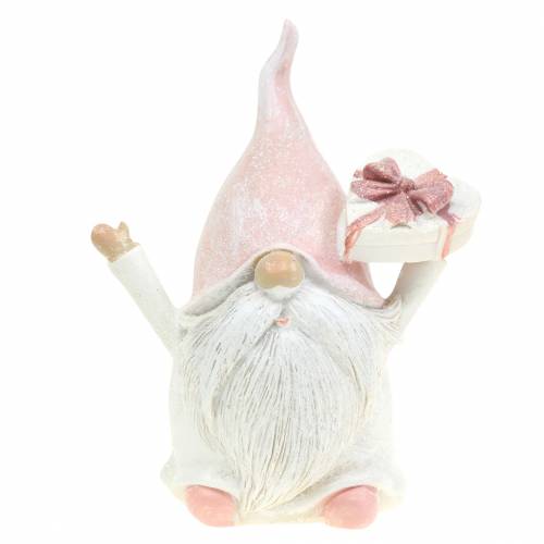 Floristik24 Decoração de Natal gnomo rosa / branco 11,5 cm 2 unidades