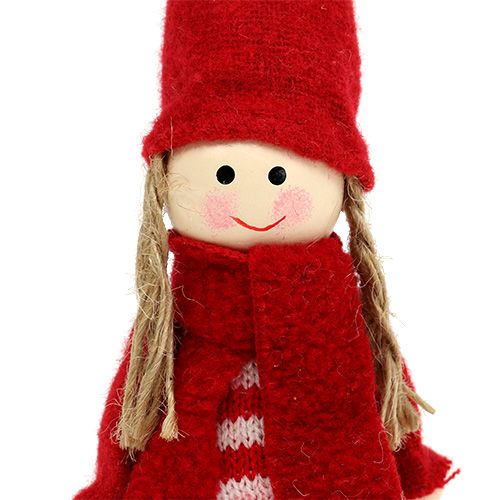 Floristik24 Gnome girl 12cm vermelho, branco 6pcs