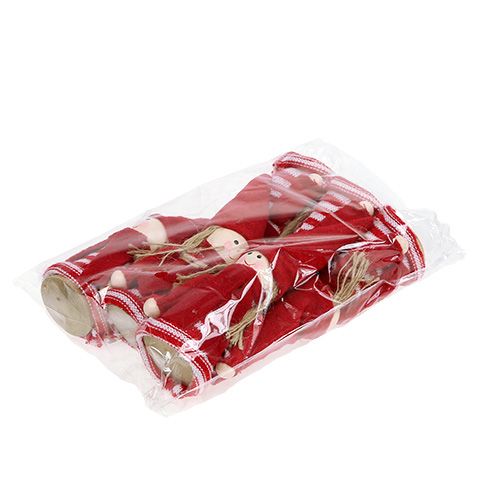 Floristik24 Gnome girl 12cm vermelho, branco 6pcs
