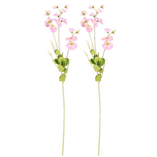 Itens Ervilhas doces flores artificiais rosa em haste longa 74cm 2 unidades