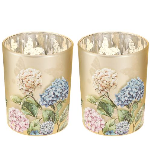 Itens Elegante castiçal com motivos florais para decoração de ambientes aconchegantes, 12,5 cm, 2 peças.