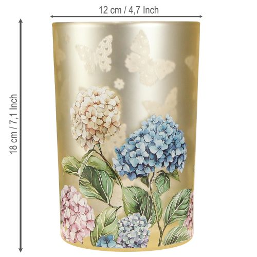 Floristik24 Porta-velas de vidro com motivo floral para momentos de convivência harmoniosos, 18 cm