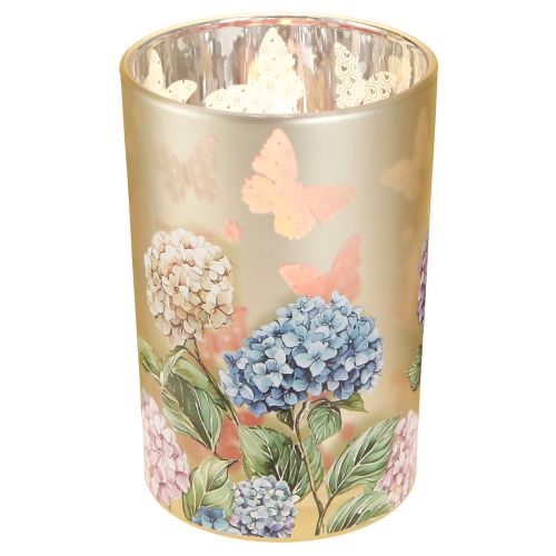 Itens Porta-velas de vidro com motivo floral para momentos de convivência harmoniosos, 18 cm