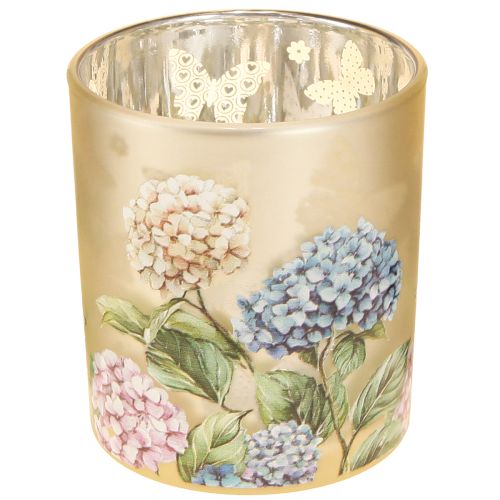 Lanterna decorativa de vidro com design floral para dar um toque de estilo à sua casa, 8 cm, conjunto de 4 peças.