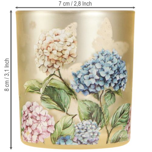 Itens Lanterna decorativa de vidro com design floral para dar um toque de estilo à sua casa, 8 cm, conjunto de 4 peças.
