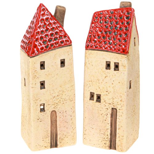 Floristik24 Lanterna de cerâmica para decoração de outono, Advento, casa, H18/18,5cm, 2 peças