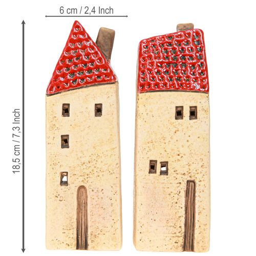Itens Lanterna de cerâmica para decoração de outono, Advento, casa, H18/18,5cm, 2 peças