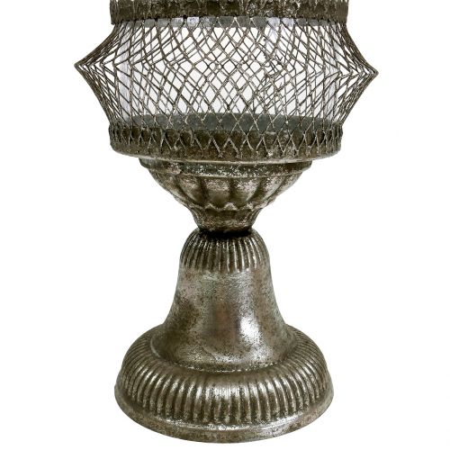 Floristik24 Lanterna antiga em vidro e metal Ø14cm H27cm