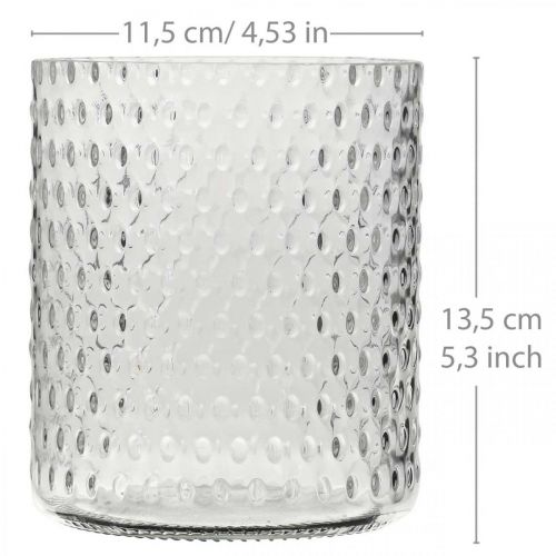 Itens Lanterna de vidro, vaso de flores, vaso de vidro redondo Ø11,5cm Alt.13,5cm