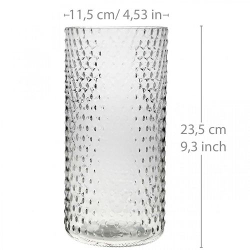 Vaso de flores, vaso de vidro, vidro de vela, lanterna de vidro Ø11.5cm H23.5cm