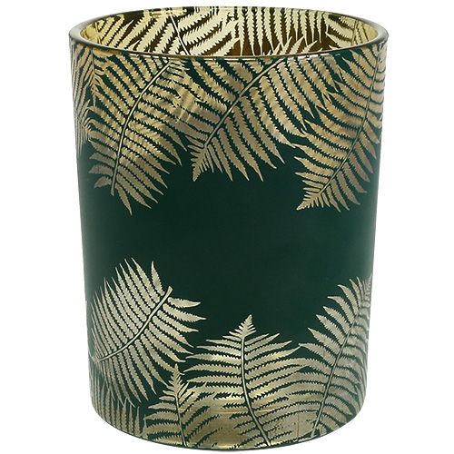 Floristik24 Lanterna de vidro verde samambaia Ø10cm Alt.12,5cm