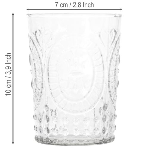 Lanterna de vidro para furacão, castiçal, suporte para vela pequena, vidro Ø7,5cm A10cm | Floristik24.pt