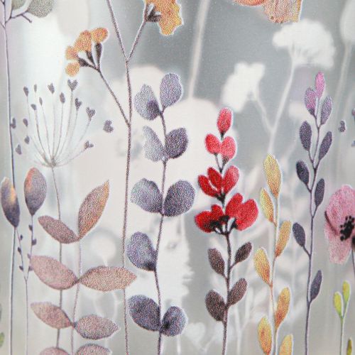 Itens Lanterna de vidro papoula prado prateado Alt.12,5 cm 2 unidades