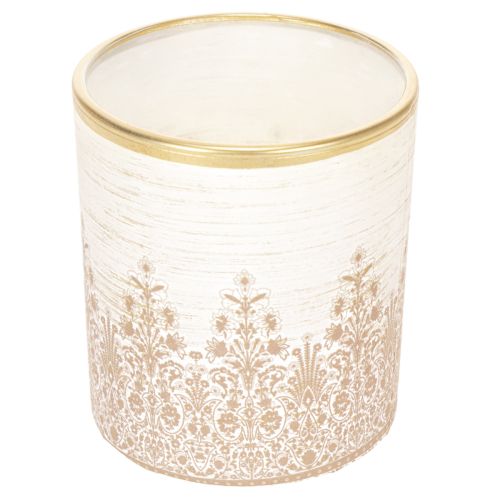 Porta-velas de vidro com estampa floral, Ø8cm A9cm, 2 peças | Floristik24.pt