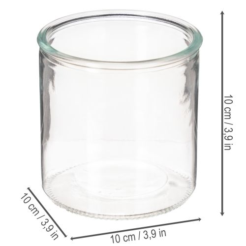 Vaso cilíndrico de vidro, transparente, versátil, 10 cm, conjunto de 3 peças | Floristik24.pt