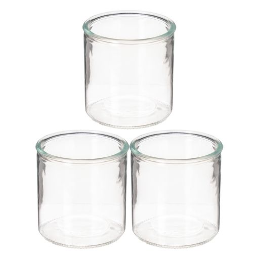 Vaso cilíndrico de vidro, transparente, versátil, 10 cm, conjunto de 3 peças | Floristik24.pt