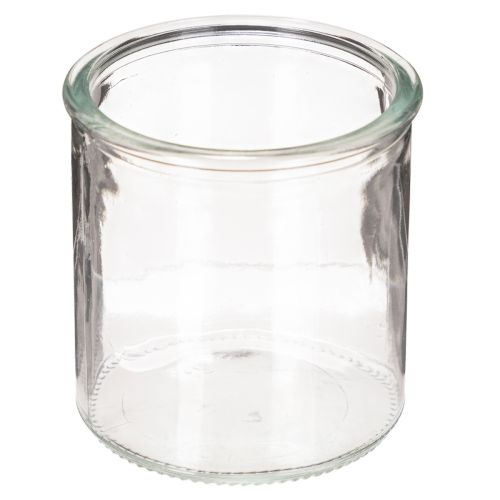 Castiçal redondo de vidro transparente para velas votivas, 8 cm, conjunto com 3 peças.
