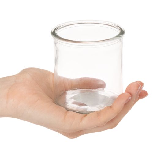 Castiçal redondo de vidro transparente para velas votivas, 8 cm, conjunto com 3 peças. | Floristik24.pt