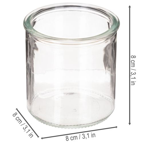 Castiçal redondo de vidro transparente para velas votivas, 8 cm, conjunto com 3 peças. | Floristik24.pt