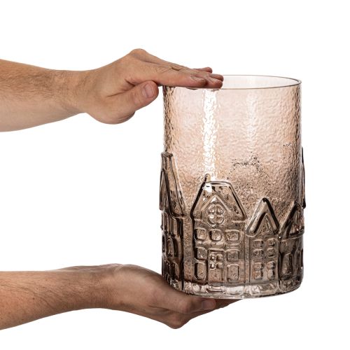 Casinhas de vidro para velas pequenas, ideais para decoração de mesa, 23 cm | Floristik24.pt