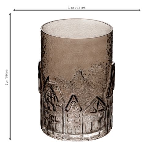Casinhas de vidro para velas pequenas, ideais para decoração de mesa, 23 cm | Floristik24.pt