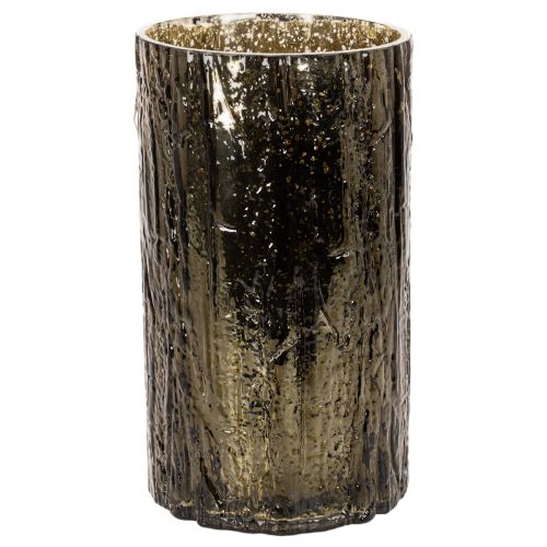 Porta-velas de vidro com relevos de cabeça de veado e árvore, decoração de inverno, 26 cm | Floristik24.pt
