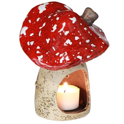 Itens Lanterna de cerâmica cogumelo decoração de outono H12,5/14cm 2 peças