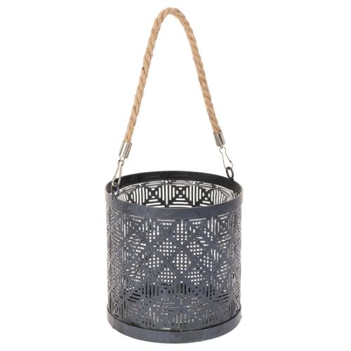 Porta-velas de metal, lanterna decorativa com alça, antracite, Ø16cm, 2 peças comprar | Floristik24.pt