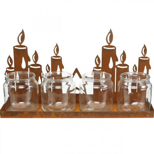Floristik24 Velas decorativas de pastilha de vidro de metal de lanterna L41cm