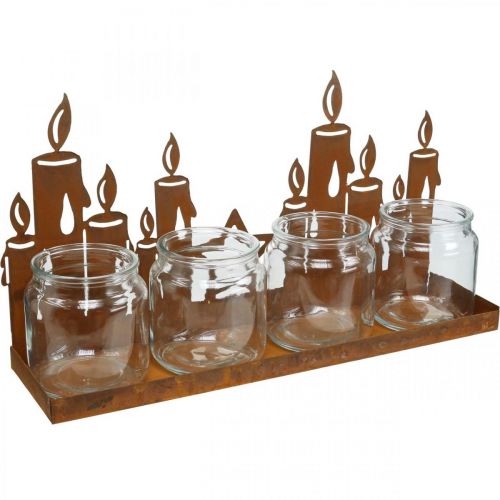 Floristik24 Velas decorativas de pastilha de vidro de metal de lanterna L41cm