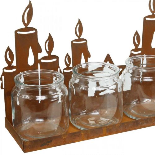 Itens Velas decorativas de pastilha de vidro de metal de lanterna L41cm