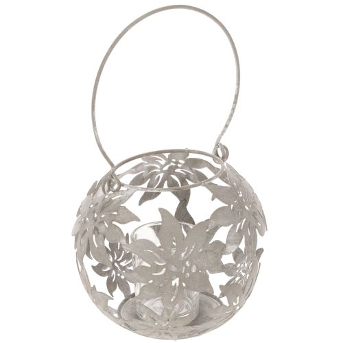 Lanterna de metal decorativa suspensa, cinza, Ø14cm A13cm comprar | Floristik24.pt