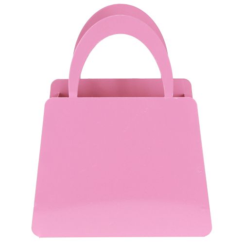 Itens Bolsa de metal com lanterna e inserção de vidro coração rosa H26cm