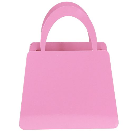 Itens Lanterna de metal com bolsa de inserção de vidro rosa H18cm 2 peças