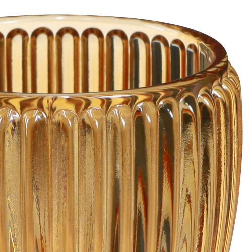 Itens Lanterna Laranja Castiçal Vidro Retro Ø7cm Alt.7cm 6 un