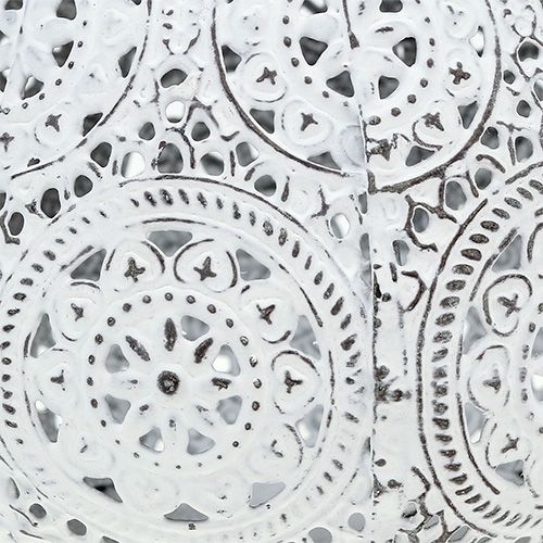 Floristik24 Lanterna branca com padrão Ø10cm Alt.8cm 1p