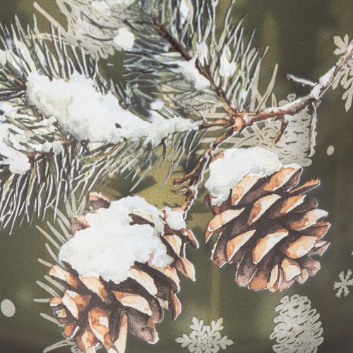 Porta-velas de vidro com pinhas e flocos de neve, 15 cm | Floristik24.pt