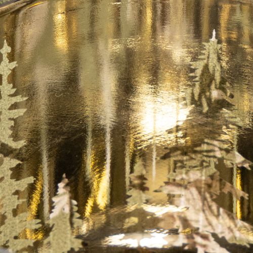Porta-velas de vidro com galho de pinheiro de inverno, 8 cm, 2 peças | Floristik24.pt