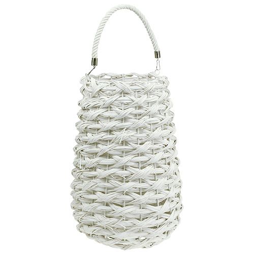 Floristik24 Lanterna trançada Ø20cm H50cm branco