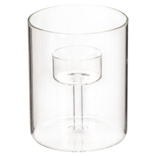 Lanterna de vidro com suporte elevado para vela de chá, 11 cm
