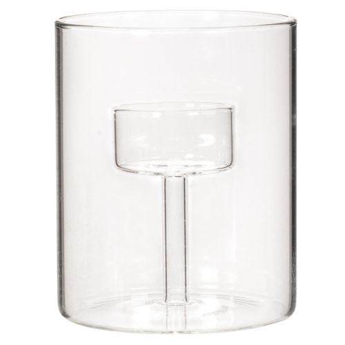Lanterna de vidro com suporte elevado para vela de chá, 11 cm | Floristik24.pt