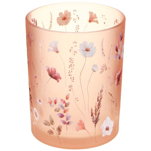 Lanterna decorativa de vidro com motivo floral para dar um toque de estilo à sua casa, 12,5 cm, 2 peças