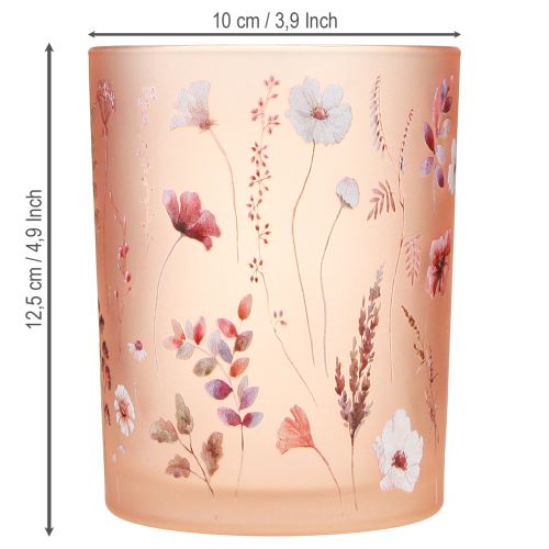 Itens Lanterna decorativa de vidro com motivo floral para dar um toque de estilo à sua casa, 12,5 cm, 2 peças