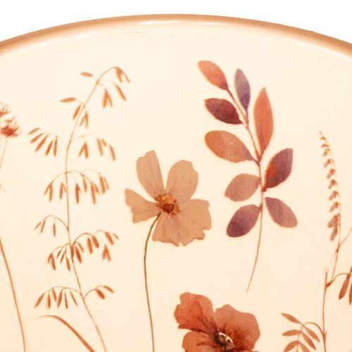 Itens Porta-velas de vidro com motivo floral para momentos aconchegantes em casa, 18 cm