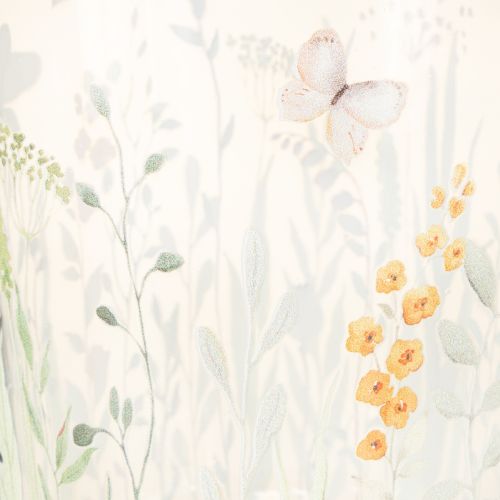 Itens Lanterna decorativa de vidro com motivo de borboletas em um campo florido, 18 cm, 2 peças, para dar um toque de estilo à sua casa.