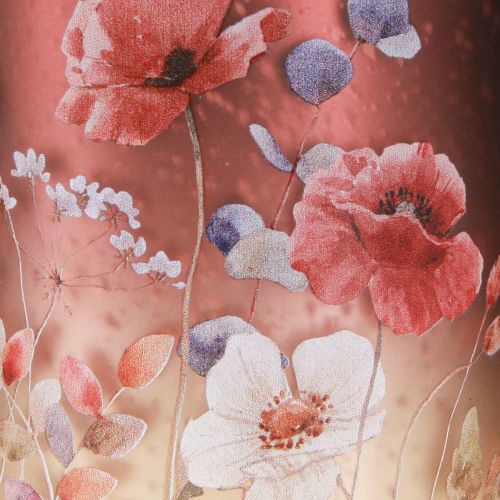 Itens Lanterna decorativa de vidro com design floral para um toque de elegância na sua casa, 12,5 cm, 2 peças