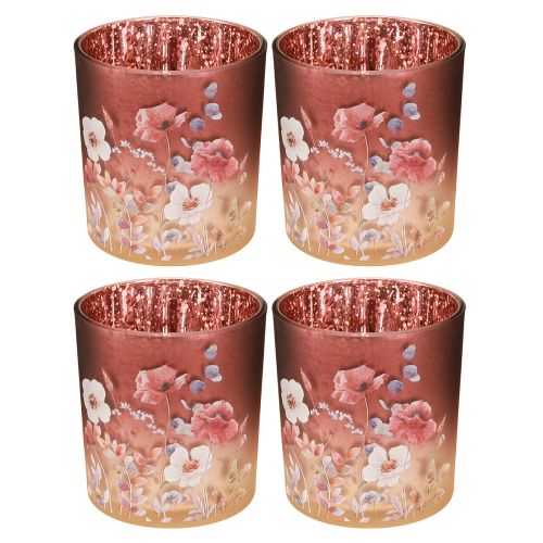 Itens Elegante castiçal com motivos florais para criar um ambiente aconchegante, 8cm, conjunto de 4 peças.