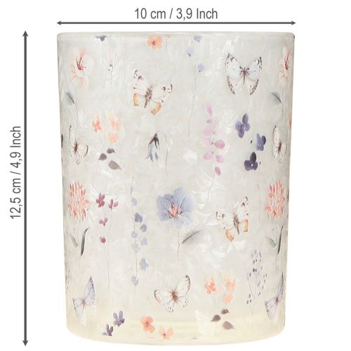 Itens Porta-velas de vidro com motivo de borboleta para momentos aconchegantes, 12,5 cm, 2 peças