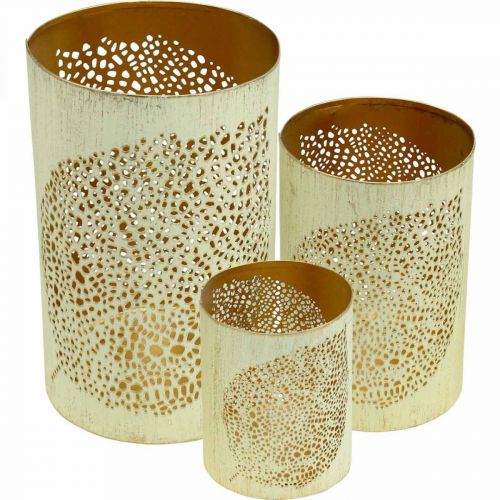 Itens Lanterna de outono decoração de metal H20.5/15.5/10.5cm conjunto de 3
