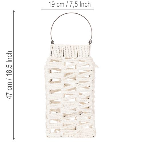 Lanterna suspensa, decoração de verão, macramê, altura 35,5 cm, largura 19 cm. | Floristik24.pt
